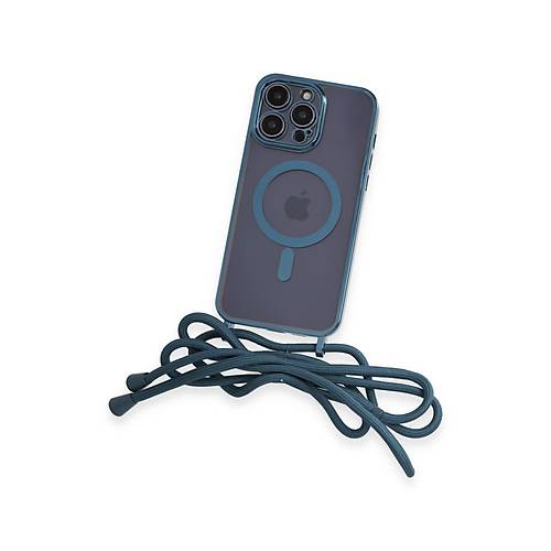 iPhone 12 Pro Max K�l�f Divo Lazer Ask�l� Magsafe Kapak - Sierra Blue