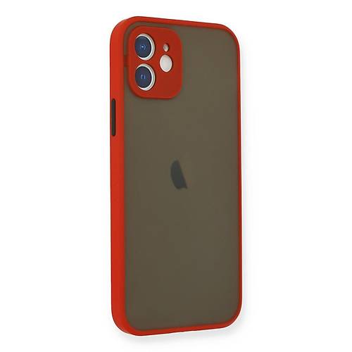 iPhone 12 Mini K�l�f Montreal Silikon Kapak - K�rm�z�
