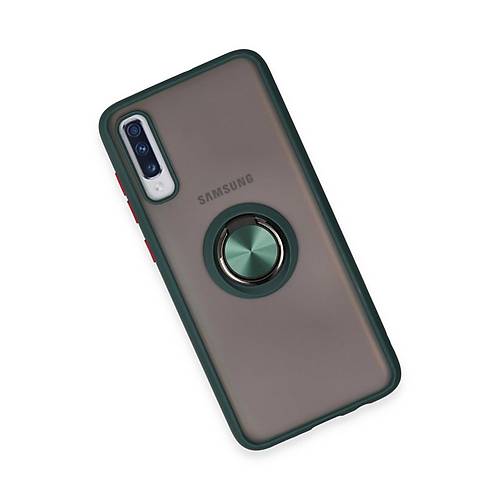Galaxy A70 K�l�f Montreal Y�z�kl� Silikon Kapak - Ye�il