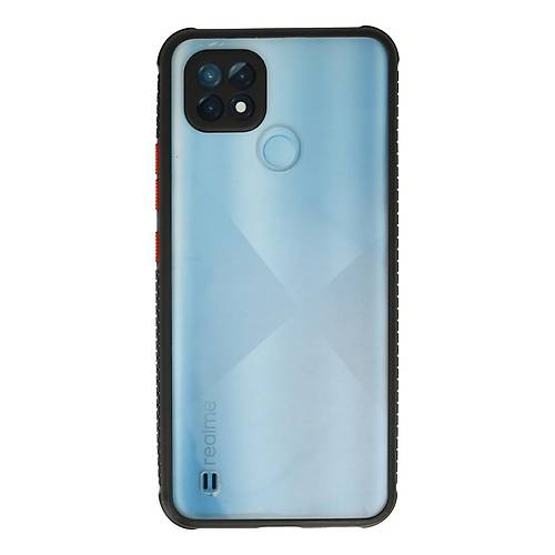 Realme C21 K�l�f Miami �effaf Silikon - Siyah