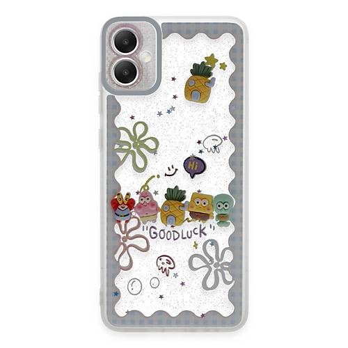 Galaxy A05 K�l�f Sweet Desenli Silikon Kapak - A��k Mavi