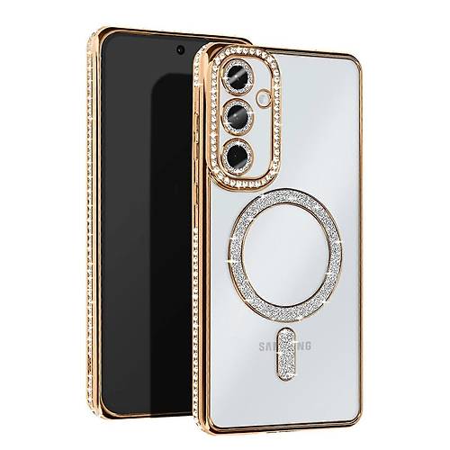 Galaxy S25 K�l�f Joke Simli Magneticsafe K�l�f - Gold