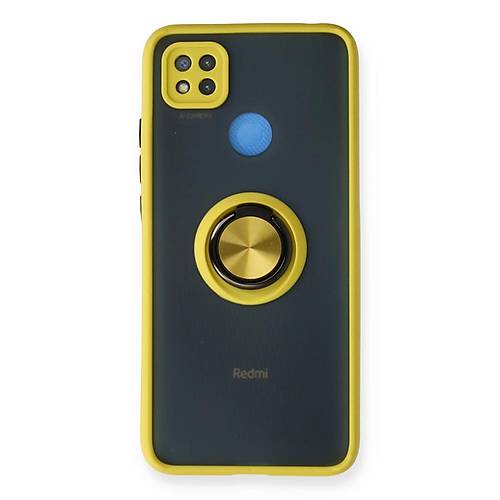 Redmi 9C K�l�f Montreal Y�z�kl� Silikon Kapak - Sar�