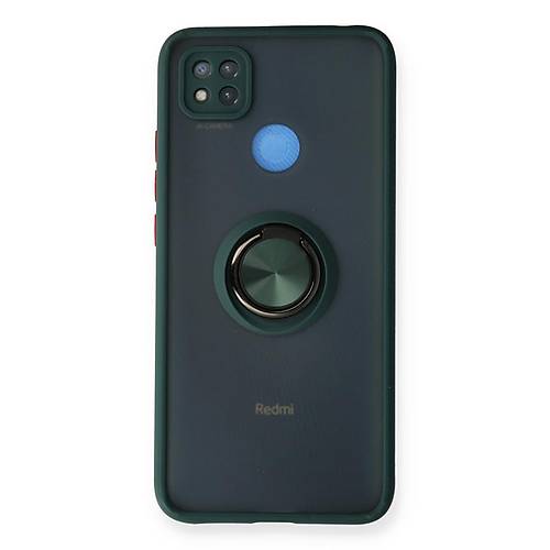 Redmi 9C K�l�f Montreal Y�z�kl� Silikon Kapak - Ye�il