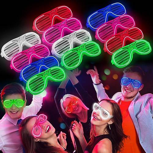Glow Model 3 Farkl� Fonksiyonlu I��kl� Panjur Parti G�zl��� Kar���k Renk 12 Adet