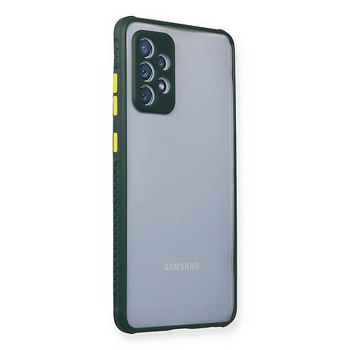 Galaxy A72 K�l�f Miami �effaf Silikon - Koyu Ye�il