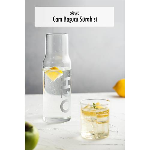 Borosilikat Cam Gri Ba�ucu S�rahisi & Cam S�rahi * 600 ml