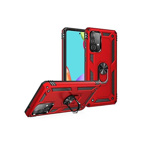 Galaxy A52 K�l�f Sofya Y�z�kl� Silikon Kapak - K�rm�z�