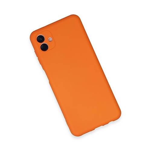 Galaxy A04E K�l�f Nano i�i Kadife Silikon - Turuncu