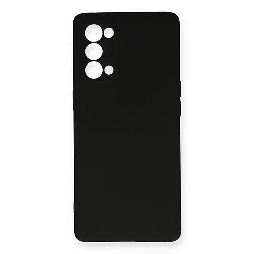 Reno 5 Pro K�l�f Nano i�i Kadife Silikon - Siyah