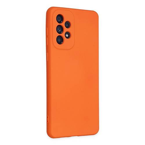 Galaxy A23 4G K�l�f Nano i�i Kadife Silikon - Turuncu