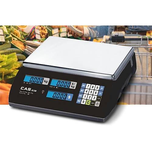 CAS ER JR 30KG LCD EKRAN BOYUNSUZ F�YAT HESAPLAMALI TERAZ�