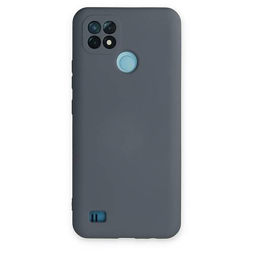 Realme C21 K�l�f Nano i�i Kadife Silikon - Gri