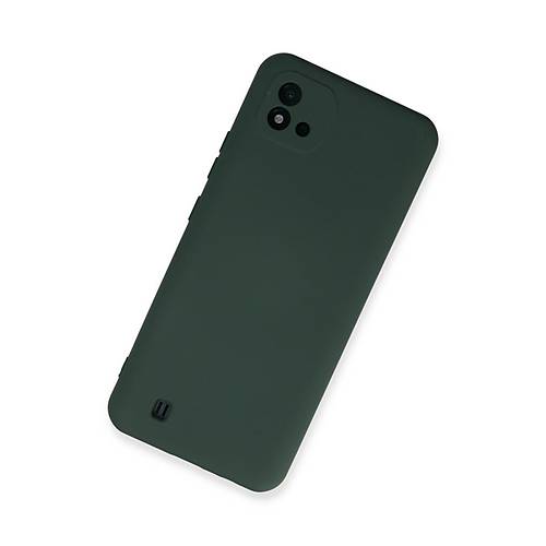Realme C11 2021 K�l�f Nano i�i Kadife Silikon - Koyu Ye�il