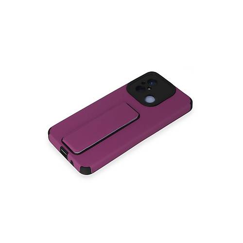 Redmi 12C K�l�f Mega Standl� Silikon - Mor