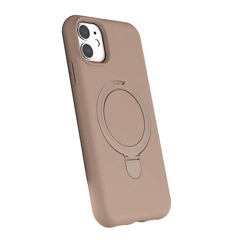 iPhone 11 Regal Magsafe Standl� Kapak - ��l Titanyum