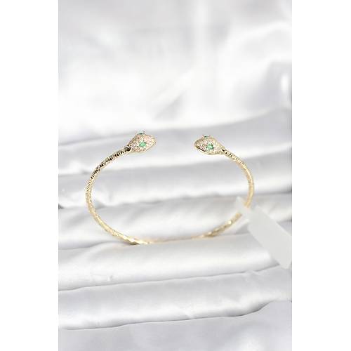 Pirin� Gold Renk Y�lan Model Bileklik