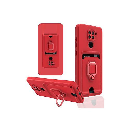 Redmi Note 9 K�l�f Zuma Kartvizitli Y�z�kl� Silikon - K�rm�z�