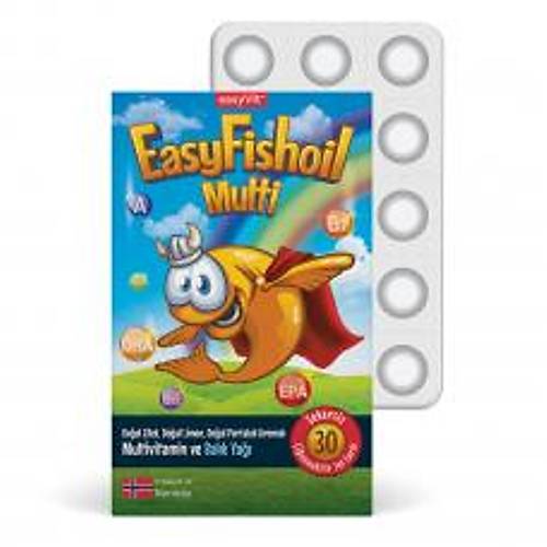Easy Fish Oil Multi Multivitamin ve Bal�k Ya�� �i�nenebilir 30 Tablet