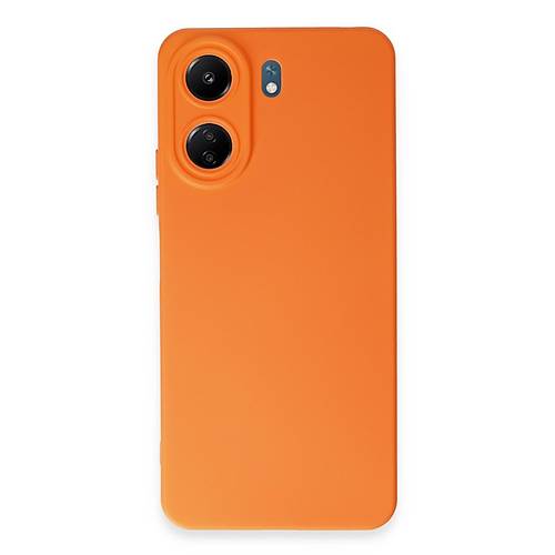 Redmi 13C K�l�f Nano i�i Kadife Silikon - Turuncu