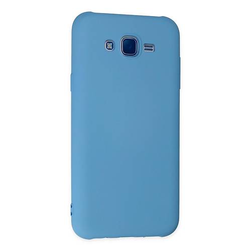 Galaxy J7 K�l�f Nano i�i Kadife Silikon - Mavi