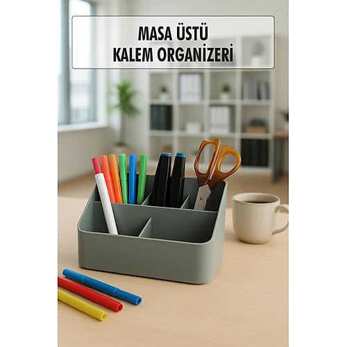 Masa�st� Kalem & D�zenleyici Kalemlik Gri