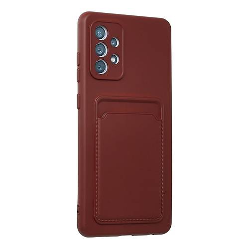 Galaxy A72 K�l�f Kelvin Kartvizitli Silikon - Bordo