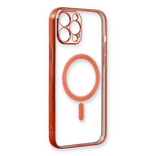 iPhone 12 Pro K�l�f Magneticsafe Lazer Silikon - K�rm�z�