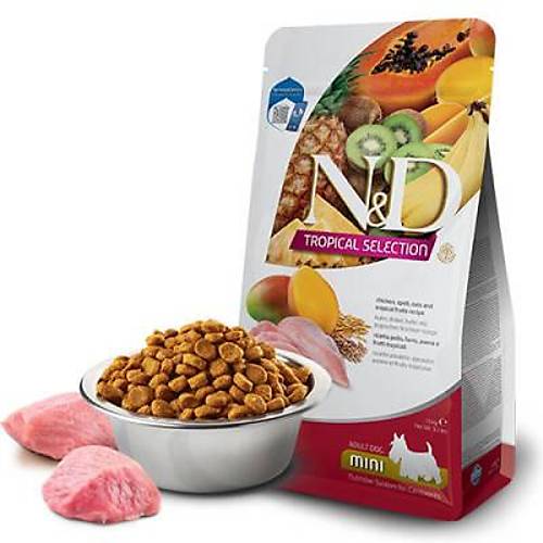 N&D Tropical Selection Tavuklu ve Tropikal Meyveli Mini Irk Yeti�kin K�pek Mamas� 1,5 Kg