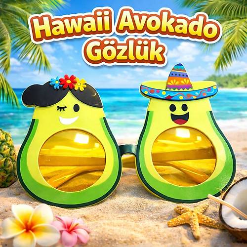Hawaii Temal� Avokado G�zl�k � Kost�m & Parti G�zl���