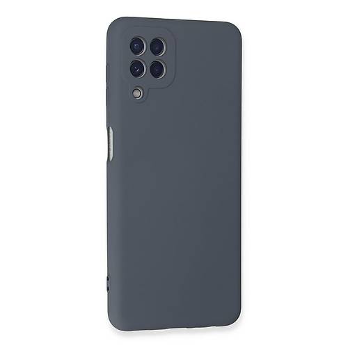 Galaxy A22 K�l�f Nano i�i Kadife Silikon - Gri