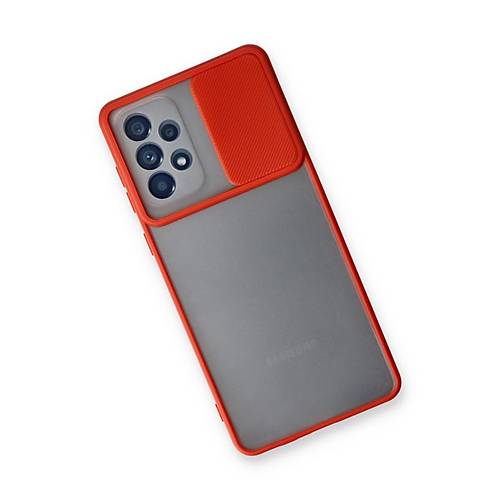 Galaxy A33 5G K�l�f Palm Buzlu Kamera S�rg�l� Silikon - K�rm�z�