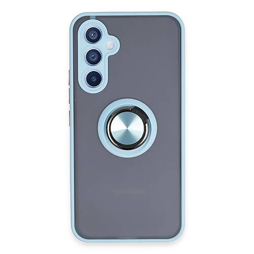 Galaxy A54 5G K�l�f Montreal Y�z�kl� Silikon Kapak - Buz Mavi