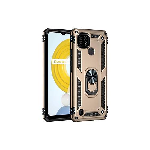 Realme C21 K�l�f Sofya Y�z�kl� Silikon Kapak - Gold