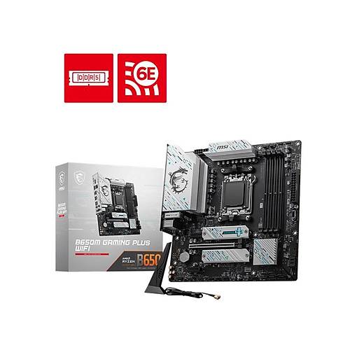 MSI B650M GAMING PLUS WIFI DDR5 6400MHZ 1XHDMI 1XDP 2XM.2 USB 3.2 AM5 MATX (AMD AM5 9000/8000/7000 SER�LER� �LE UYUMLU)