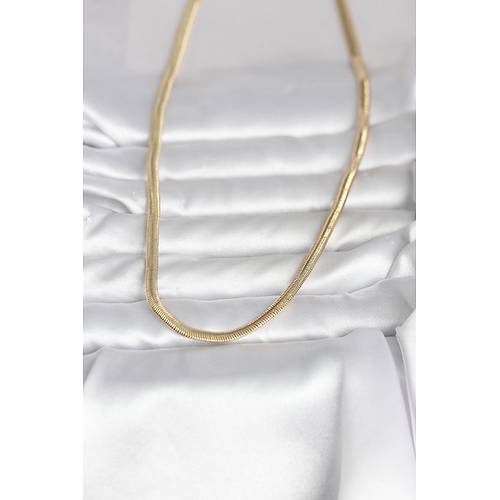 CM 14K Gold Renk Yass� Y�lan Zincir Model 45 cm Kad�n Kolye