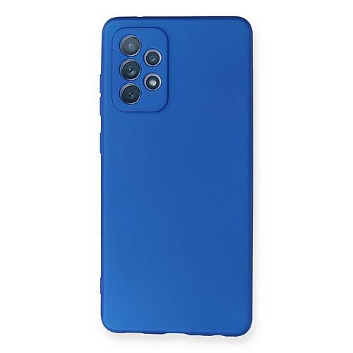 Galaxy A72 K�l�f First Silikon - Mavi
