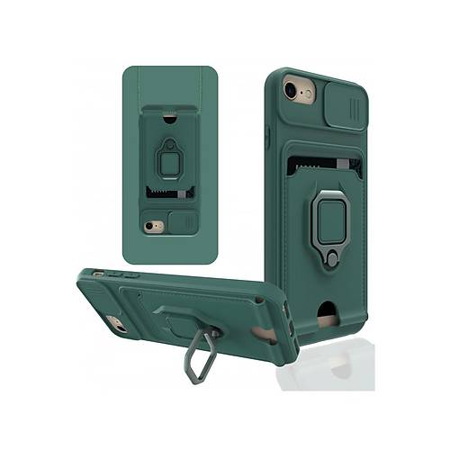 iPhone 7 K�l�f Zuma Kartvizitli Y�z�kl� Silikon - Ye�il