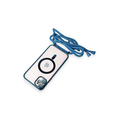 iPhone 11 K�l�f Divo Lazer Ask�l� Magsafe Kapak - Sierra Blue