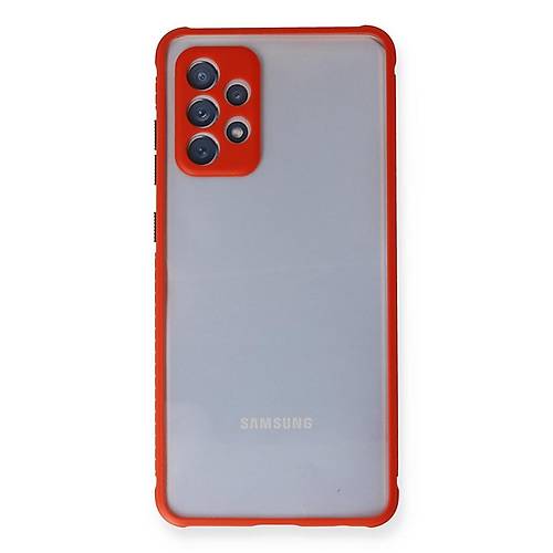 Galaxy A72 K�l�f Miami �effaf Silikon - K�rm�z�
