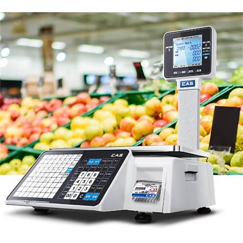 CAS CL3000 30KG 202DPI D�REKT TERMAL ETHERNET LCD EKRAN BOYUNLU BARKODLU TERAZ�