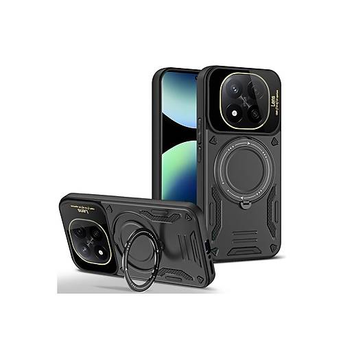 Redmi Note 14 Pro 4G K�l�f Joy Lens Standl� Kapak - Siyah