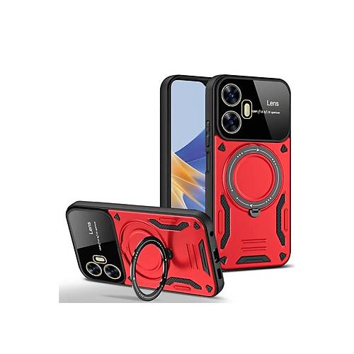 Realme C55 K�l�f Joy Lens Standl� Kapak - K�rm�z�