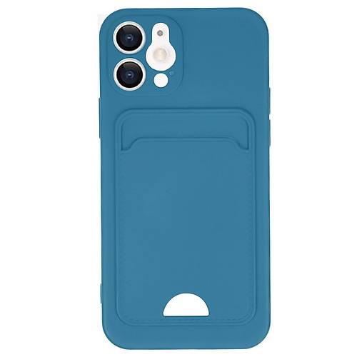 iPhone 12 K�l�f Kelvin Kartvizitli Silikon - Mavi