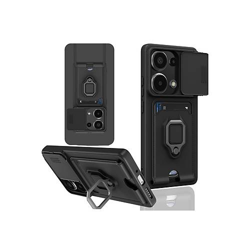 Redmi Note 13 Pro 5G K�l�f Zuma Kartvizitli Y�z�kl� Silikon - Siyah