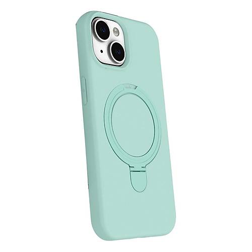 iPhone 15 Regal Magsafe Standl� Kapak - Su Ye�ili