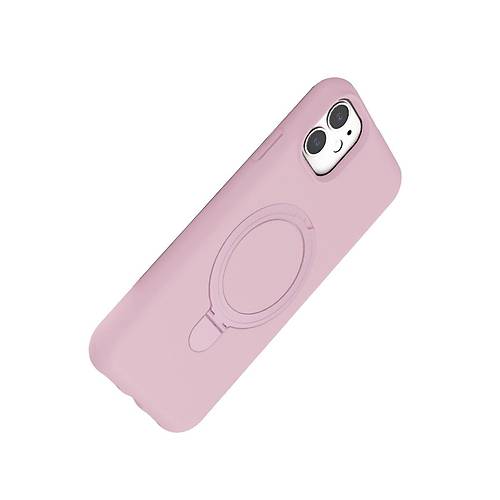 iPhone 11 Regal Magsafe Standl� Kapak - A��k Pembe