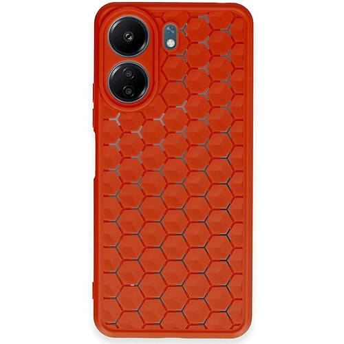 Redmi 13C K�l�f Petek Silikon Kapak - K�rm�z�