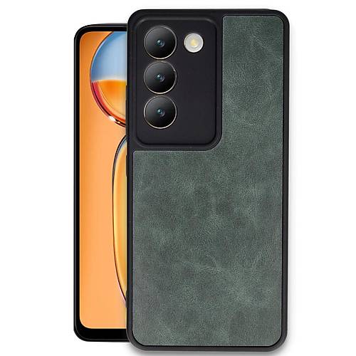 V30 Lite 4G K�l�f Aras Deri Kapak - Koyu Ye�il