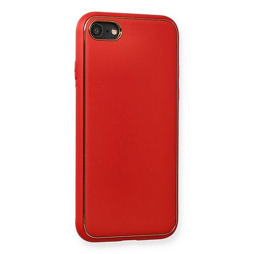 iPhone 7 K�l�f Coco Deri Silikon Kapak - K�rm�z�